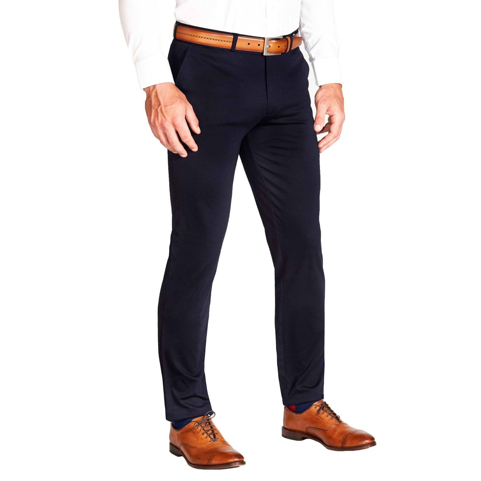 Navy Blue Buckled Canvas Trousers – BRABION